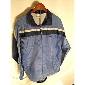 Reebok Vintage Men's   Windbreaker Jacket Large Blue Royal Gray Full Zip